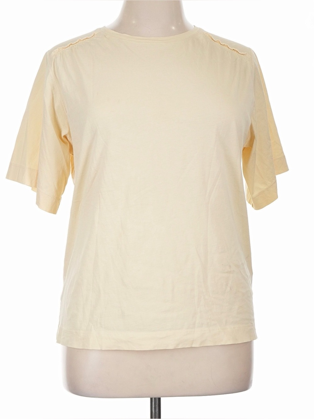 $78 Rebecca Taylor butter cream ruffle Ruched short sleeve Shirt, Top, XS